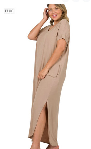 Final Sale Dress: Comfy Tan