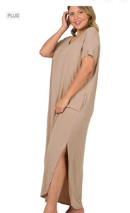Final Sale Dress: Comfy Tan