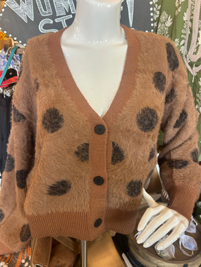 Sweater: Fuzzy soft cardigan