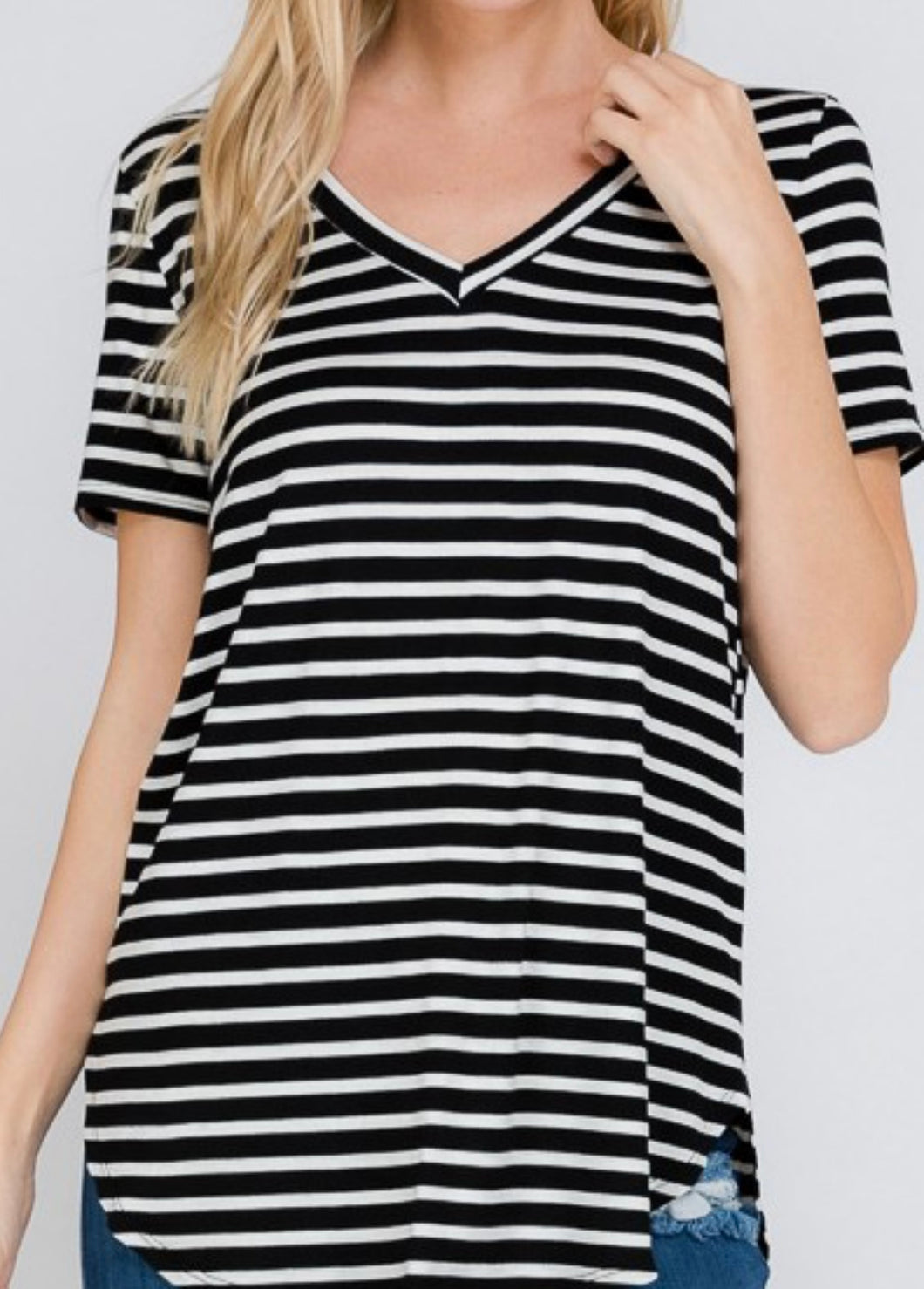 Top: Navy/white striped Top