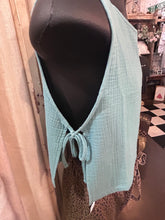 Load image into Gallery viewer, Top: Turquoise tie up side