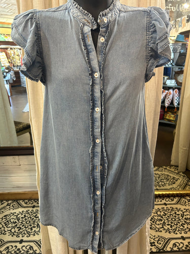 Dress: Denim Ruffle