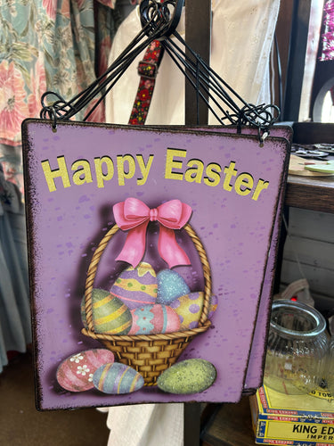 Happy Easter Metal Sign