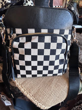 Load image into Gallery viewer, Crossbody: Black Checkered purse