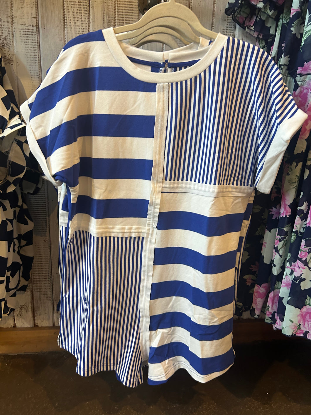 Romper: Blue striped