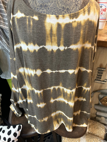 Final Sale Oversized Brown bleach dusted top