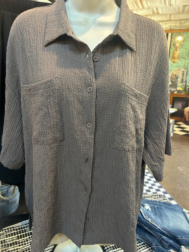 Top: Brown Button up