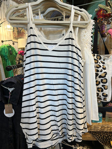 Tank: Black and White Stripes