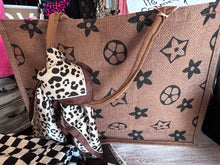 Load image into Gallery viewer, Travel Bag: Burlap brown bag with scarf