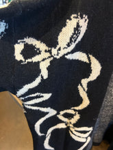 Load image into Gallery viewer, Cardigan: Black with cream bows