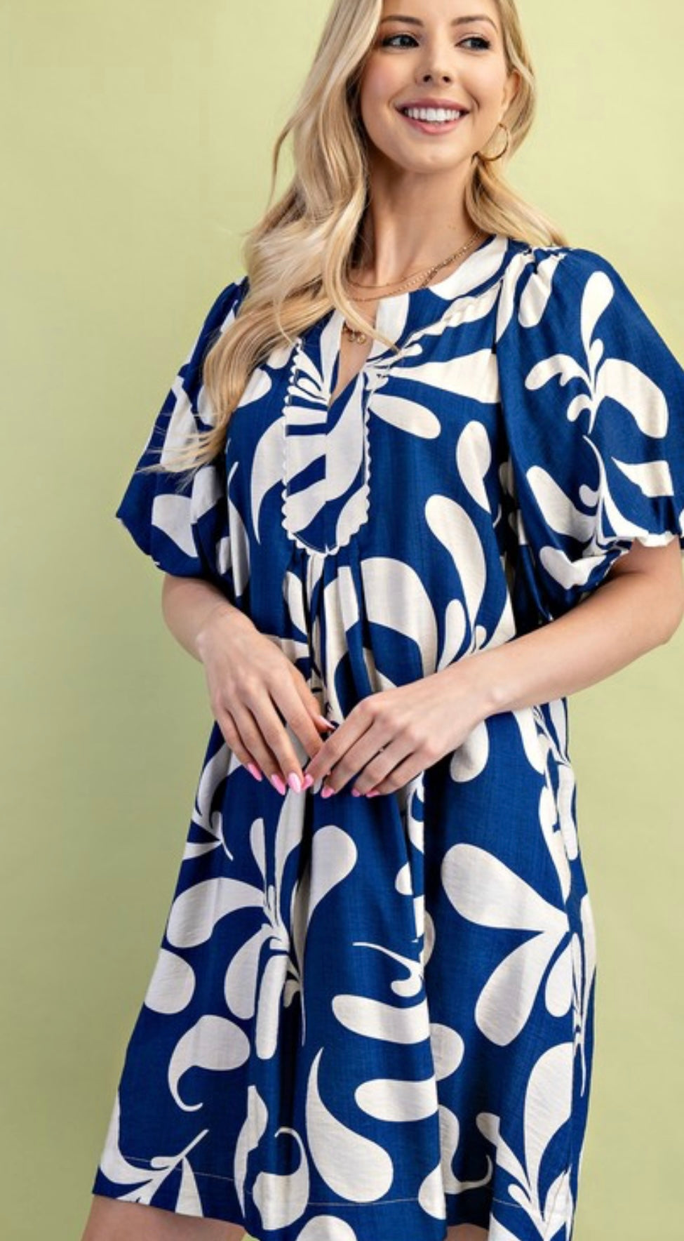 Dress: Blue and White