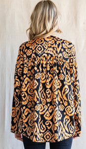 Top: Orange and Black Fall