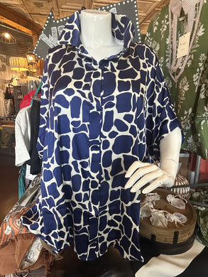Top: Blue Satin w/cream