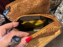 Load image into Gallery viewer, Makeup Bag: Tooled fabric