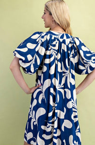 Dress: Blue and White