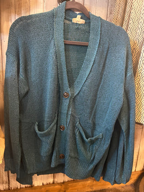 Sweater Cardigan:Teal