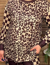 Load image into Gallery viewer, Brown Chic Check Top