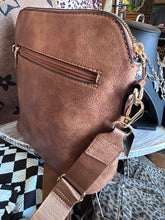 Load image into Gallery viewer, Crossbody: Brown checkered purse